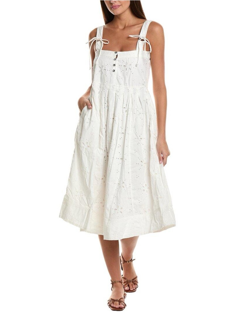 Free people Primavera Eyelet Midi Dress in White